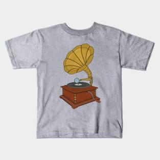 Vintage Phonograph Retro Vinyl Gramophone Kids T-Shirt